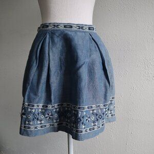 Sea New York Cotton Mini Skirt, Size 4, blue